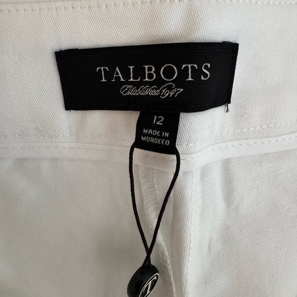 NWT Talbots White Classic Side Zip Pants Cotton Stretch Office Casual Size 12 - Picture 6 of 10